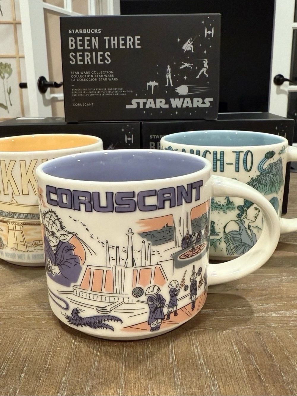 STAR WARS STARBUCKS Disney Been There Ahch-to, Jakuu, Coruscant coffee mugs set